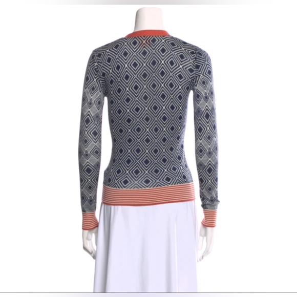 Tory Burch Geometric Pattern Cardigan Sweater Size XS - Picture 2 of 12